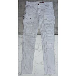 MENS KDNK White Ripped Jeans